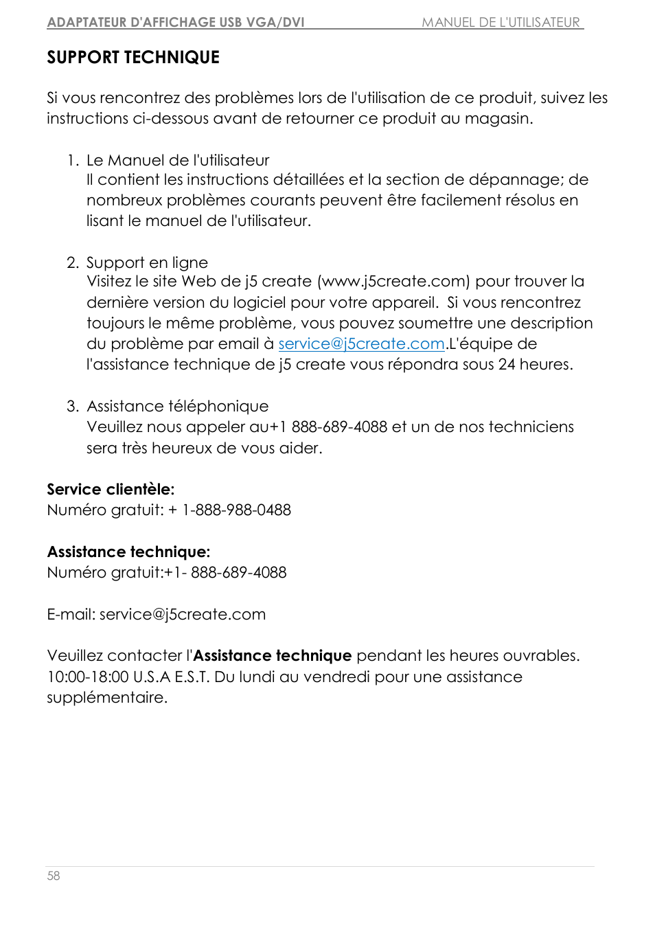 Support technique | j5 create JUA310 - USB 3.0 VGA Display Adapter User Manual | Page 117 / 413
