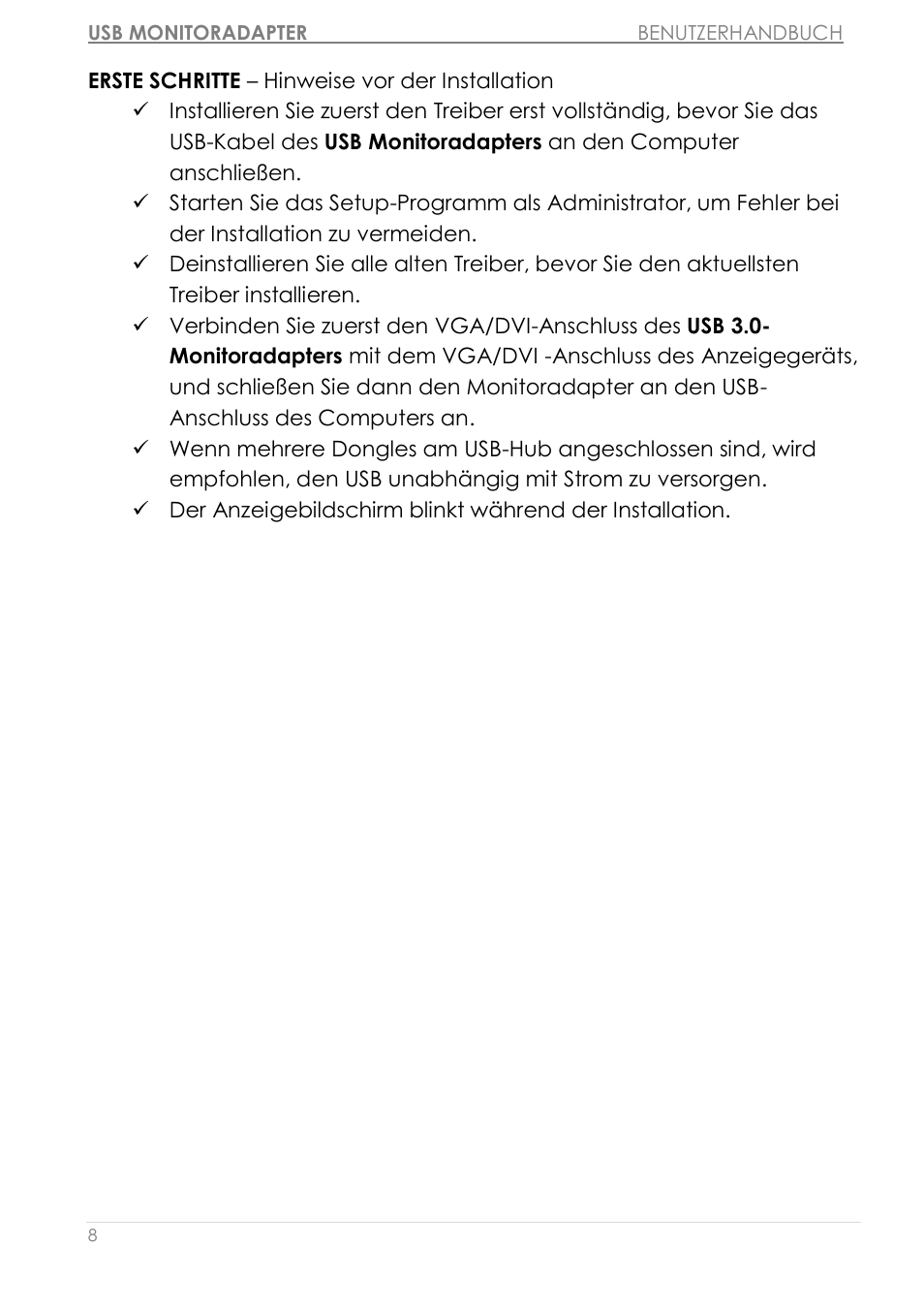 Erste schritte – hinweise vor der installation | j5 create JUA310 - USB 3.0 VGA Display Adapter User Manual | Page 128 / 413