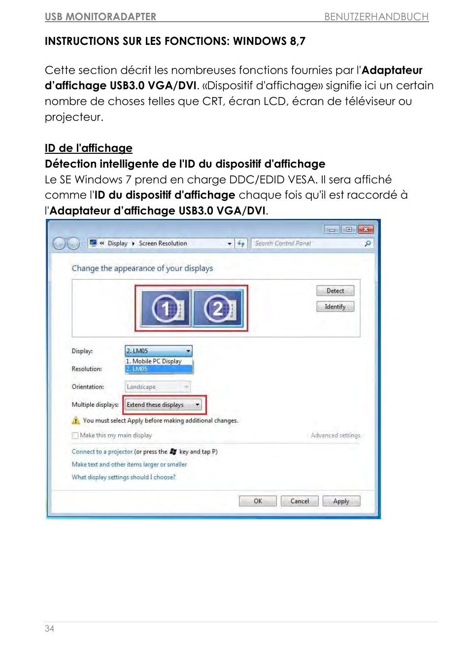 Instructions sur les fonctions: windows 8,7 | j5 create JUA310 - USB 3.0 VGA Display Adapter User Manual | Page 154 / 413