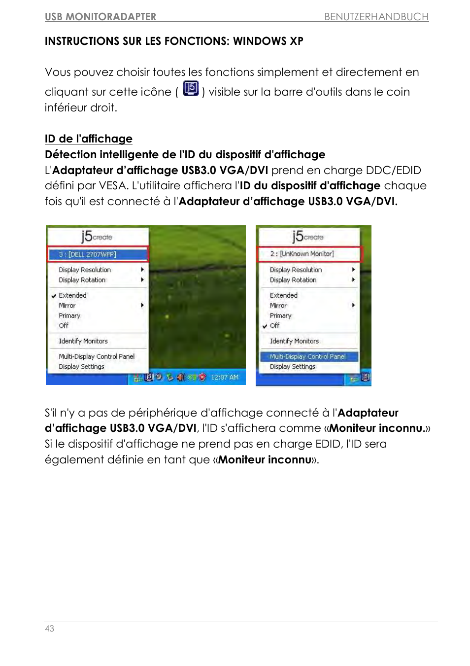 Instructions sur les fonctions: windows xp | j5 create JUA310 - USB 3.0 VGA Display Adapter User Manual | Page 163 / 413