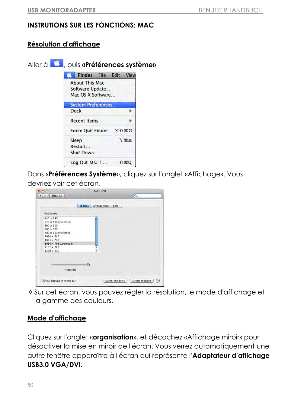 Instrutions sur les fonctions: mac | j5 create JUA310 - USB 3.0 VGA Display Adapter User Manual | Page 170 / 413