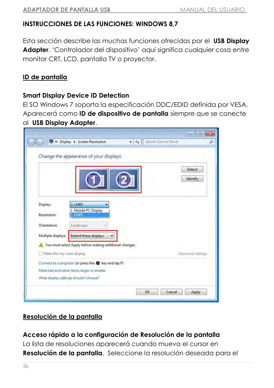 Instrucciones de las funciones: windows 8,7 | j5 create JUA310 - USB 3.0 VGA Display Adapter User Manual | Page 216 / 413