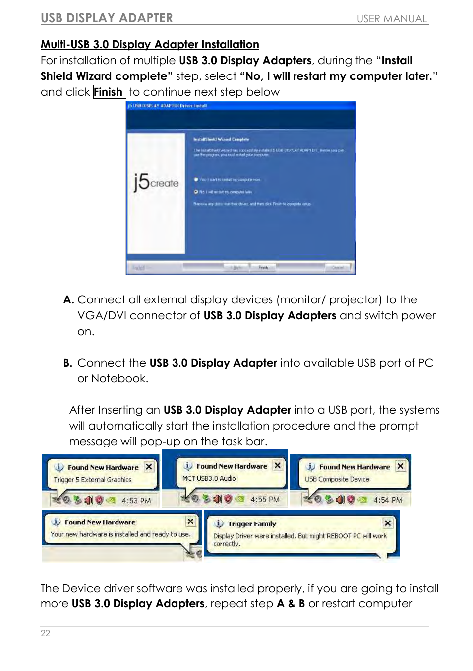 Usb display adapter | j5 create JUA310 - USB 3.0 VGA Display Adapter User Manual | Page 23 / 413