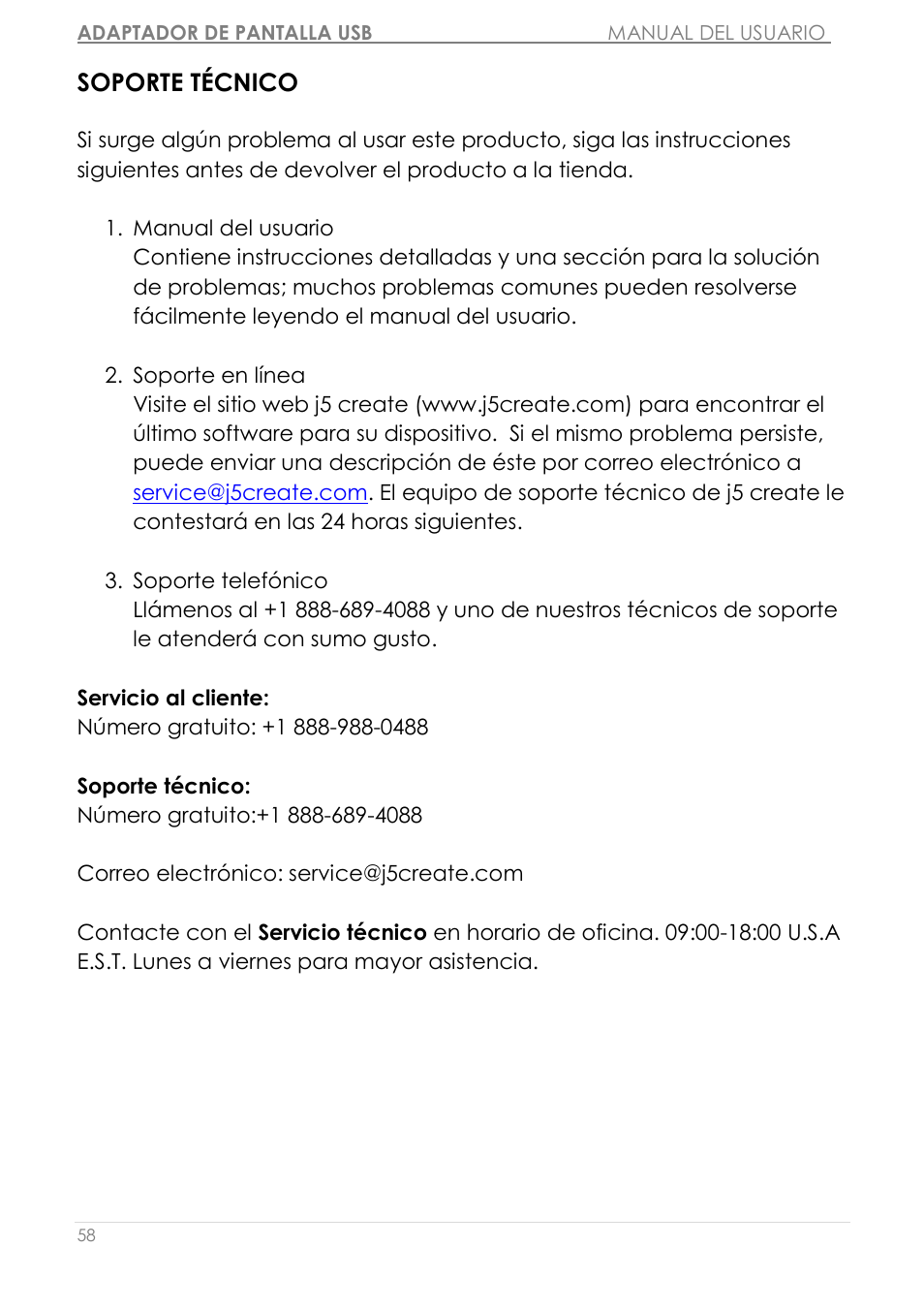 Soporte técnico | j5 create JUA310 - USB 3.0 VGA Display Adapter User Manual | Page 238 / 413