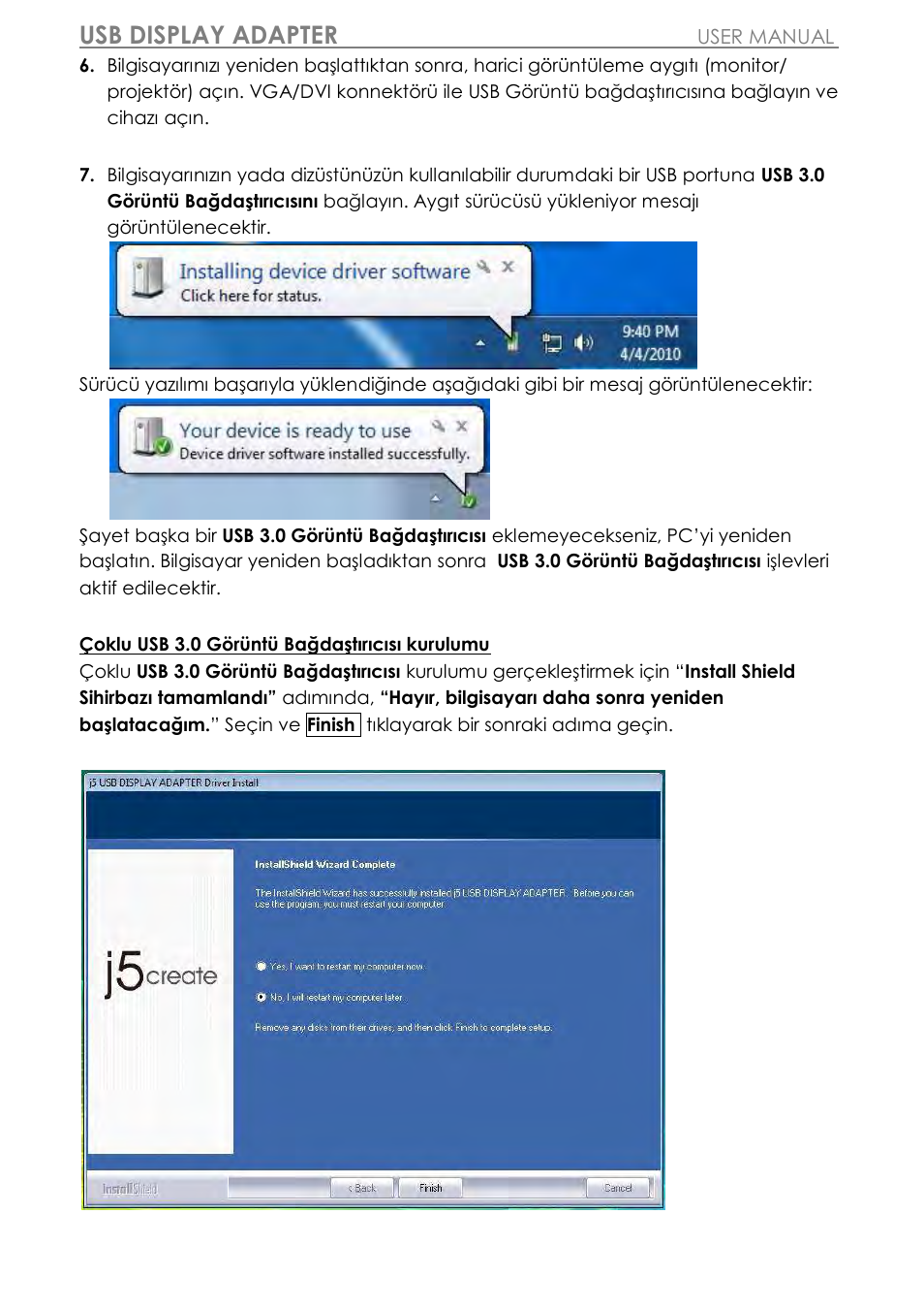 Usb display adapter | j5 create JUA310 - USB 3.0 VGA Display Adapter User Manual | Page 370 / 413