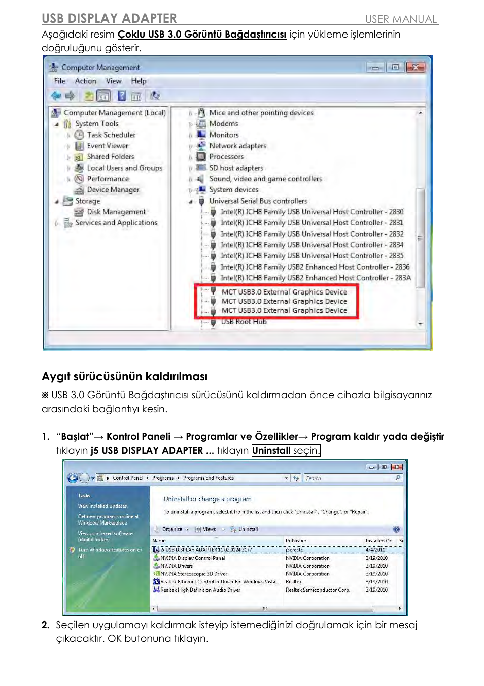 Usb display adapter | j5 create JUA310 - USB 3.0 VGA Display Adapter User Manual | Page 373 / 413