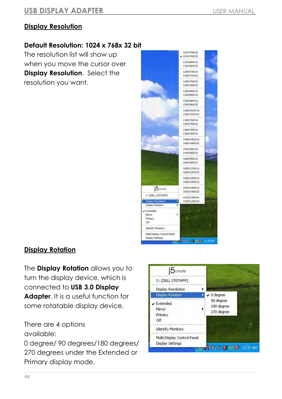 Usb display adapter | j5 create JUA310 - USB 3.0 VGA Display Adapter User Manual | Page 45 / 413