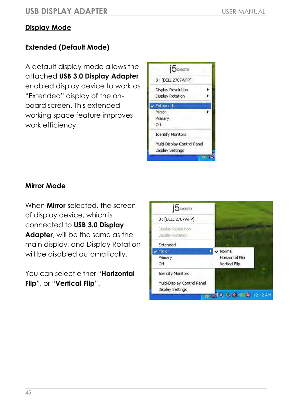 Usb display adapter | j5 create JUA310 - USB 3.0 VGA Display Adapter User Manual | Page 46 / 413
