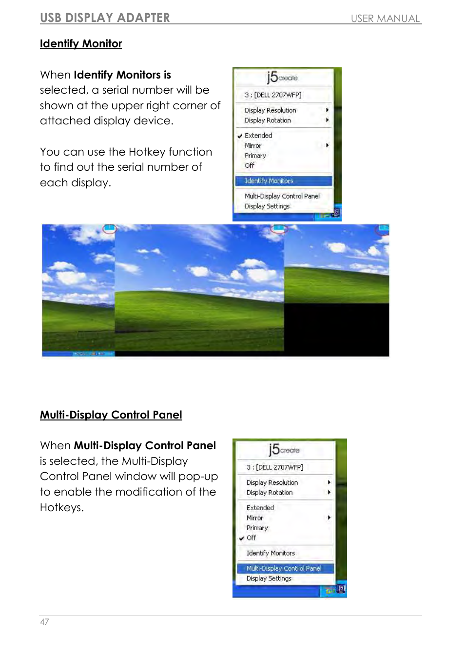 Usb display adapter | j5 create JUA310 - USB 3.0 VGA Display Adapter User Manual | Page 48 / 413