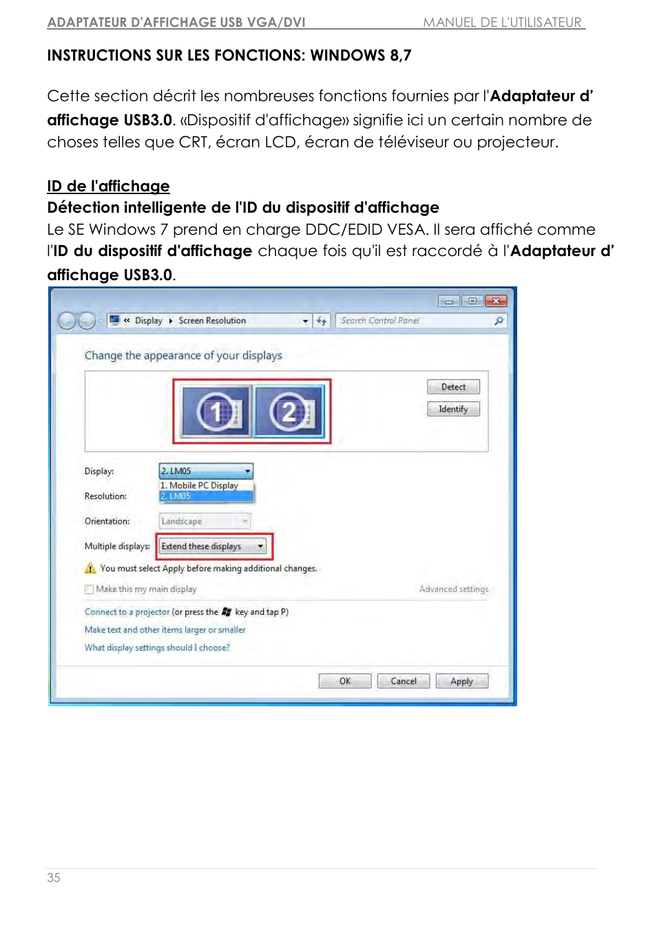 Instructions sur les fonctions: windows 8,7 | j5 create JUA310 - USB 3.0 VGA Display Adapter User Manual | Page 94 / 413