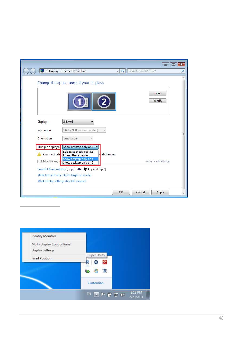 Identifier les moniteurs | j5 create JUA250 - USB 2.0 HDMI Display Adapter User Manual | Page 110 / 497