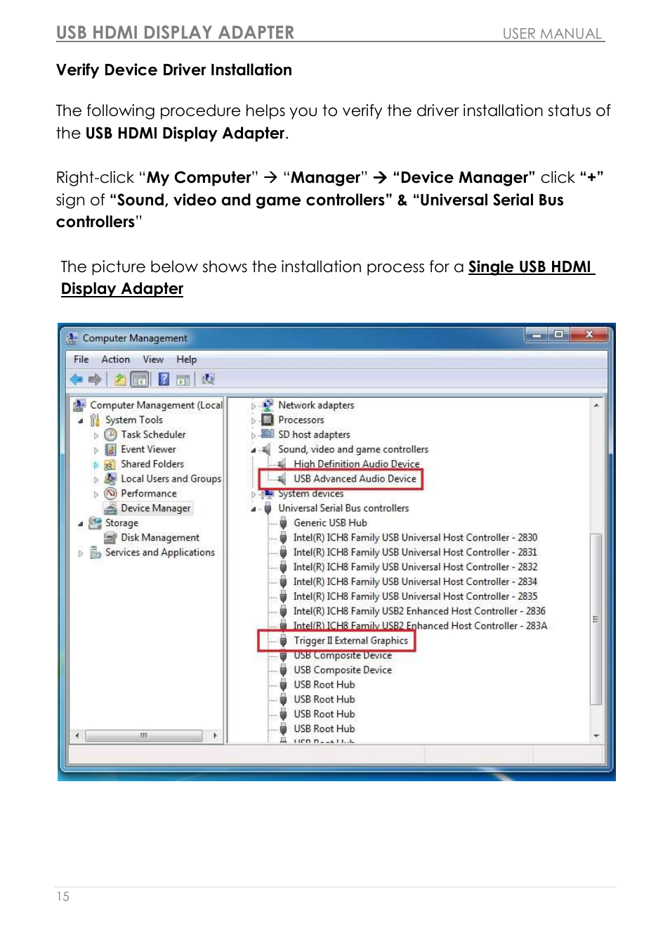 Verify device driver installation, Usb hdmi display adapter | j5 create JUA250 - USB 2.0 HDMI Display Adapter User Manual | Page 16 / 497