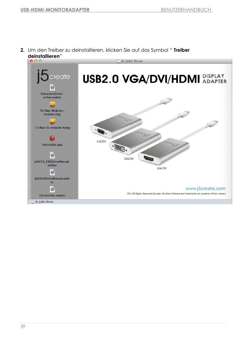 Deinstallieren des gerä tetreibers | j5 create JUA250 - USB 2.0 HDMI Display Adapter User Manual | Page 170 / 497