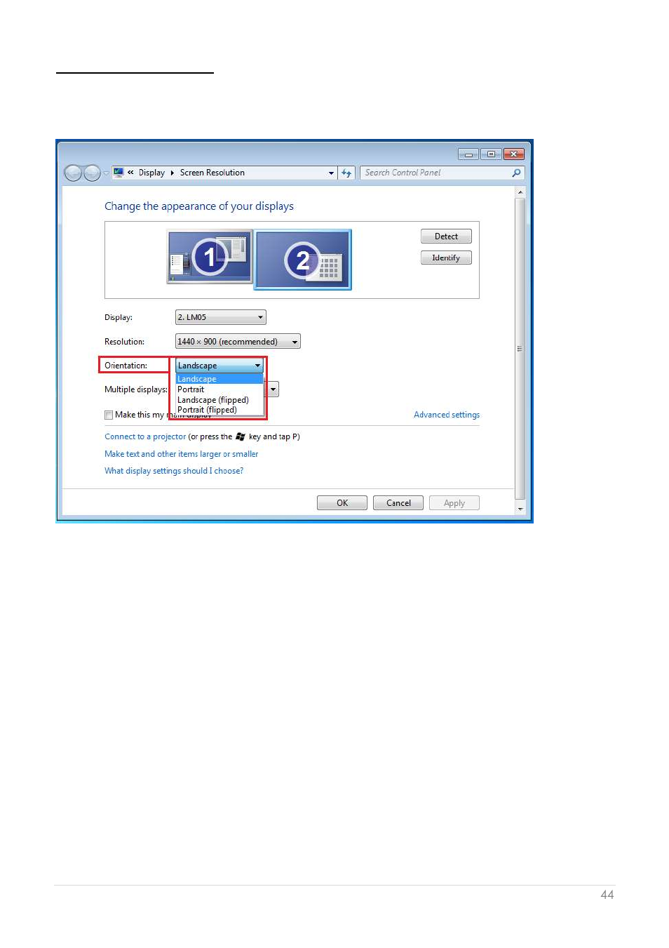 Anzeige-ausrichtung | j5 create JUA250 - USB 2.0 HDMI Display Adapter User Manual | Page 175 / 497