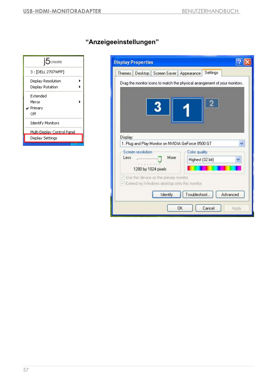 Anzeigeeinstellungen | j5 create JUA250 - USB 2.0 HDMI Display Adapter User Manual | Page 188 / 497
