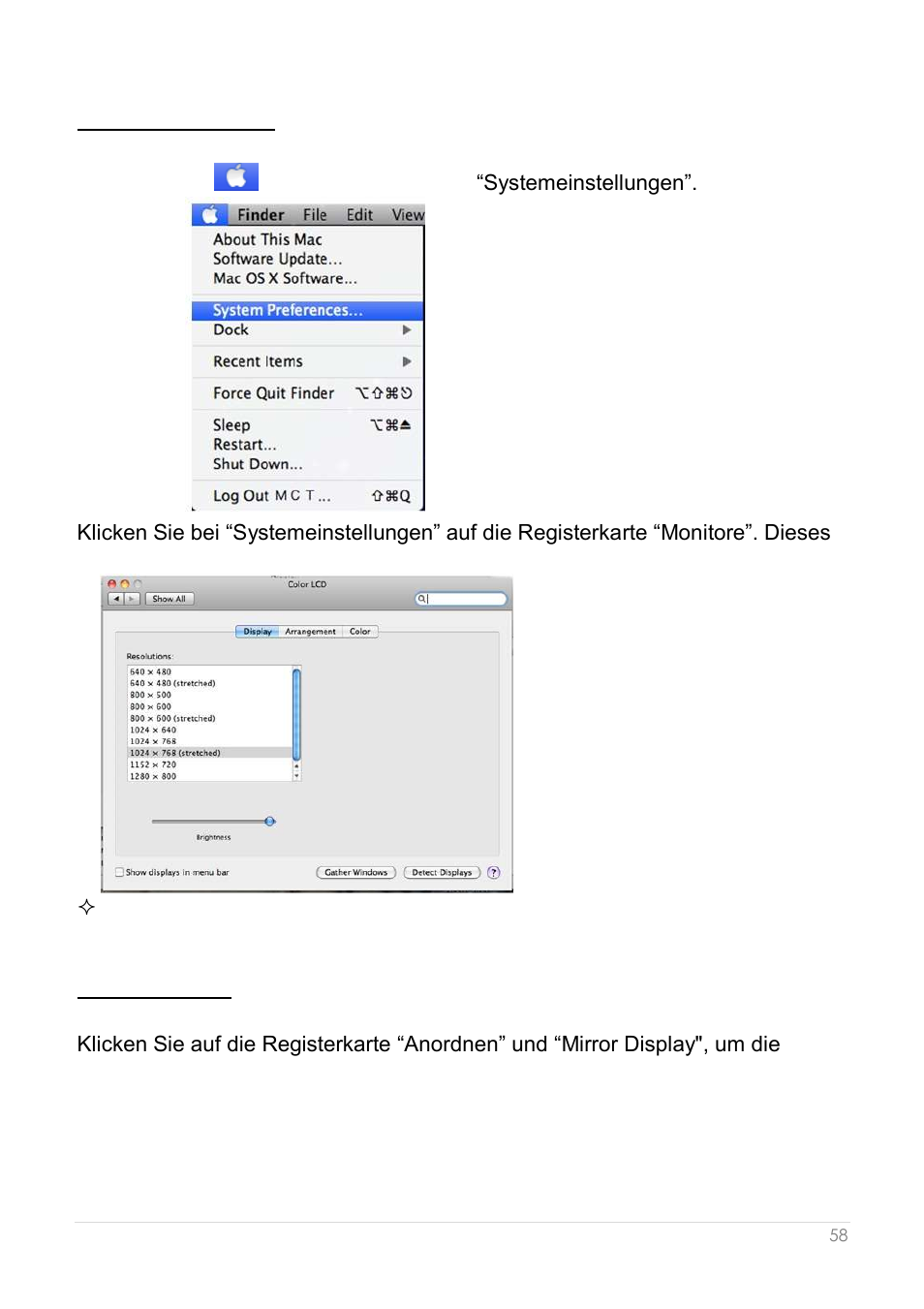 Verwendung der funktionen: mac snow leopard, Anzeige-auflö sung anzeigemodus | j5 create JUA250 - USB 2.0 HDMI Display Adapter User Manual | Page 189 / 497