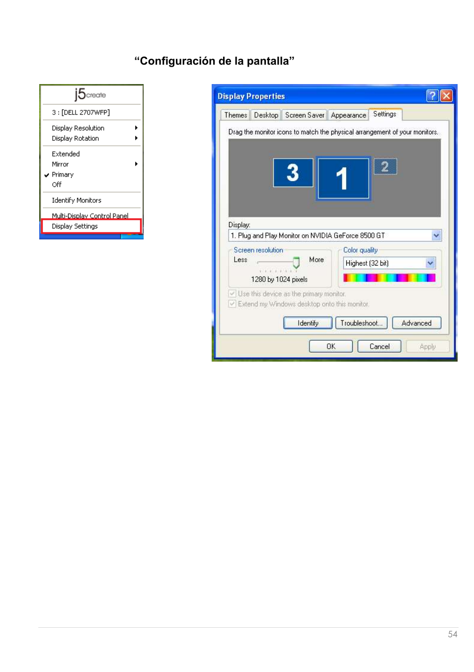 Configuració n de la pantalla | j5 create JUA250 - USB 2.0 HDMI Display Adapter User Manual | Page 252 / 497