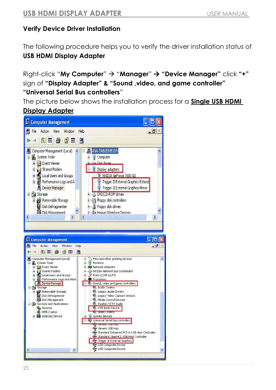 Verify device driver installation, Usb hdmi display adapter | j5 create JUA250 - USB 2.0 HDMI Display Adapter User Manual | Page 26 / 497