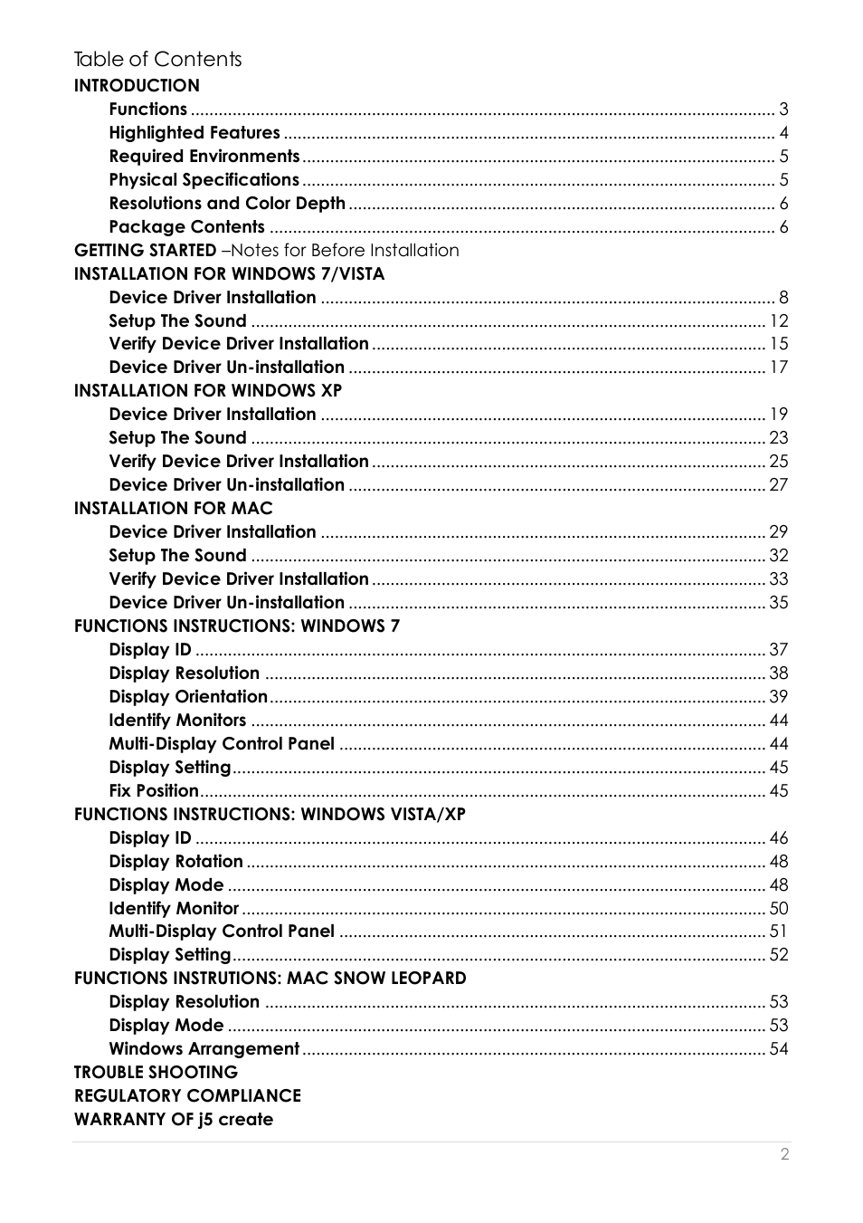 j5 create JUA250 - USB 2.0 HDMI Display Adapter User Manual | Page 3 / 497