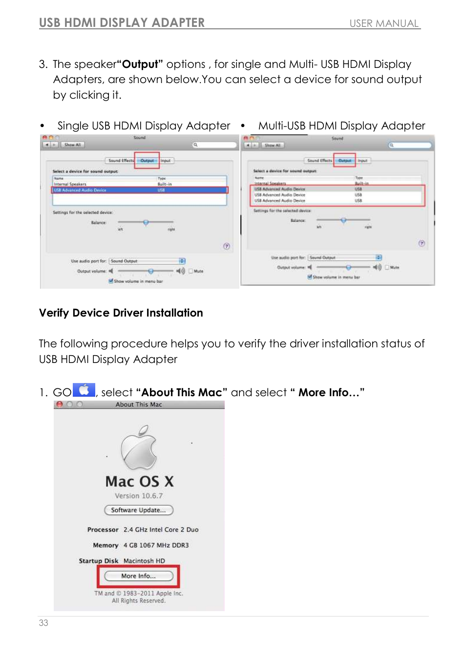 Verify device driver installation, Usb hdmi display adapter | j5 create JUA250 - USB 2.0 HDMI Display Adapter User Manual | Page 34 / 497