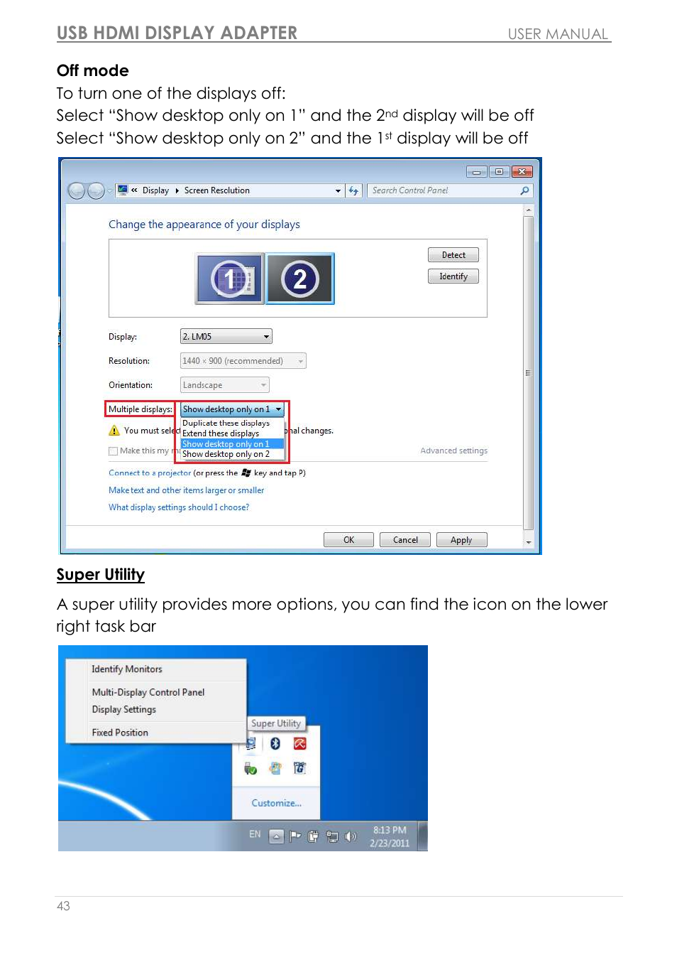 Usb hdmi display adapter | j5 create JUA250 - USB 2.0 HDMI Display Adapter User Manual | Page 44 / 497