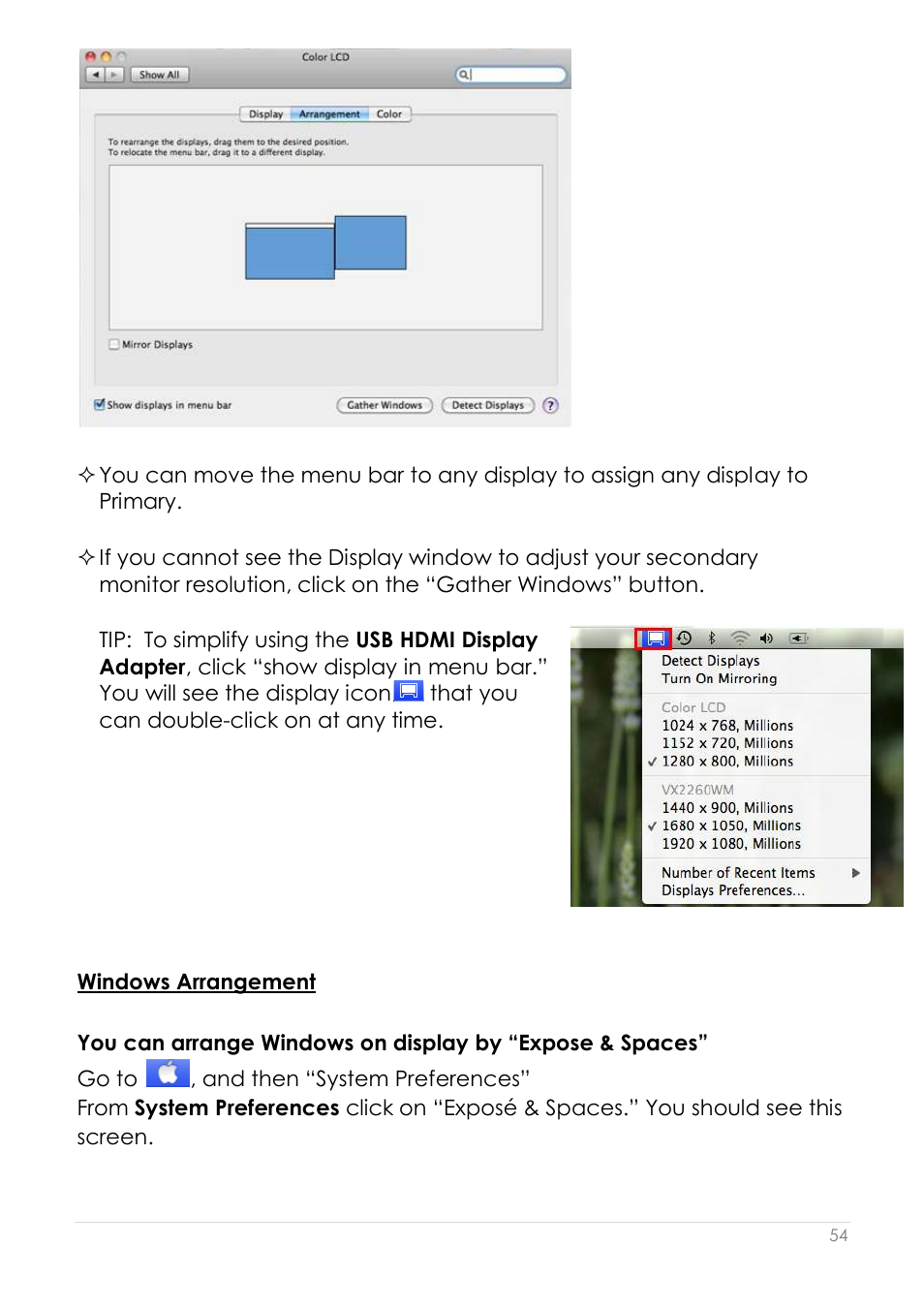 Windows arrangement | j5 create JUA250 - USB 2.0 HDMI Display Adapter User Manual | Page 55 / 497