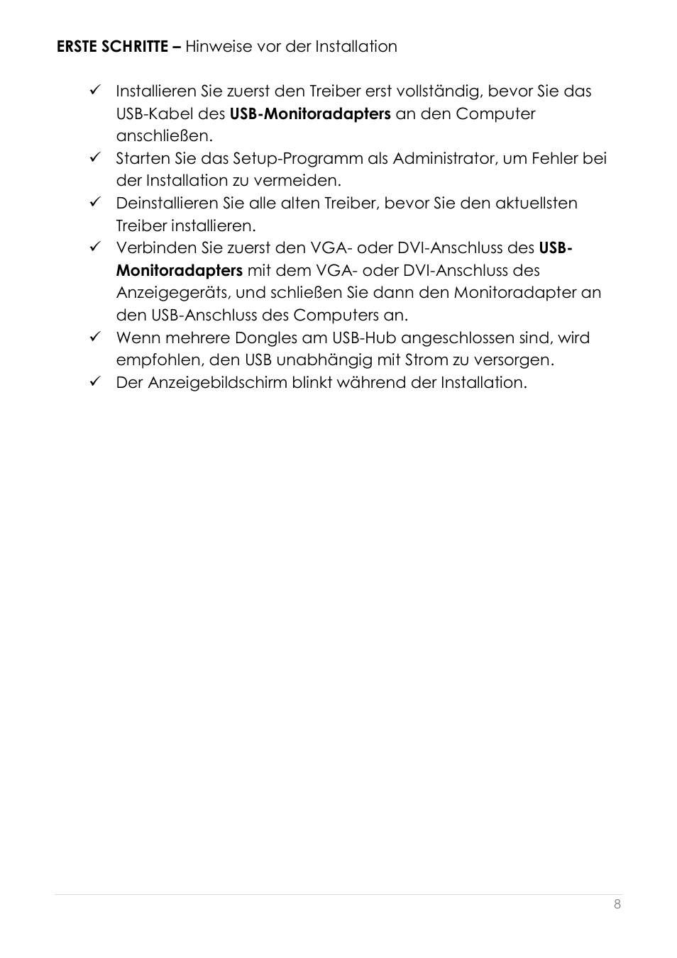 Erste schritte – hinweise vor der installation | j5 create JUA210 - USB 2.0 VGA Display Adapter User Manual | Page 135 / 444