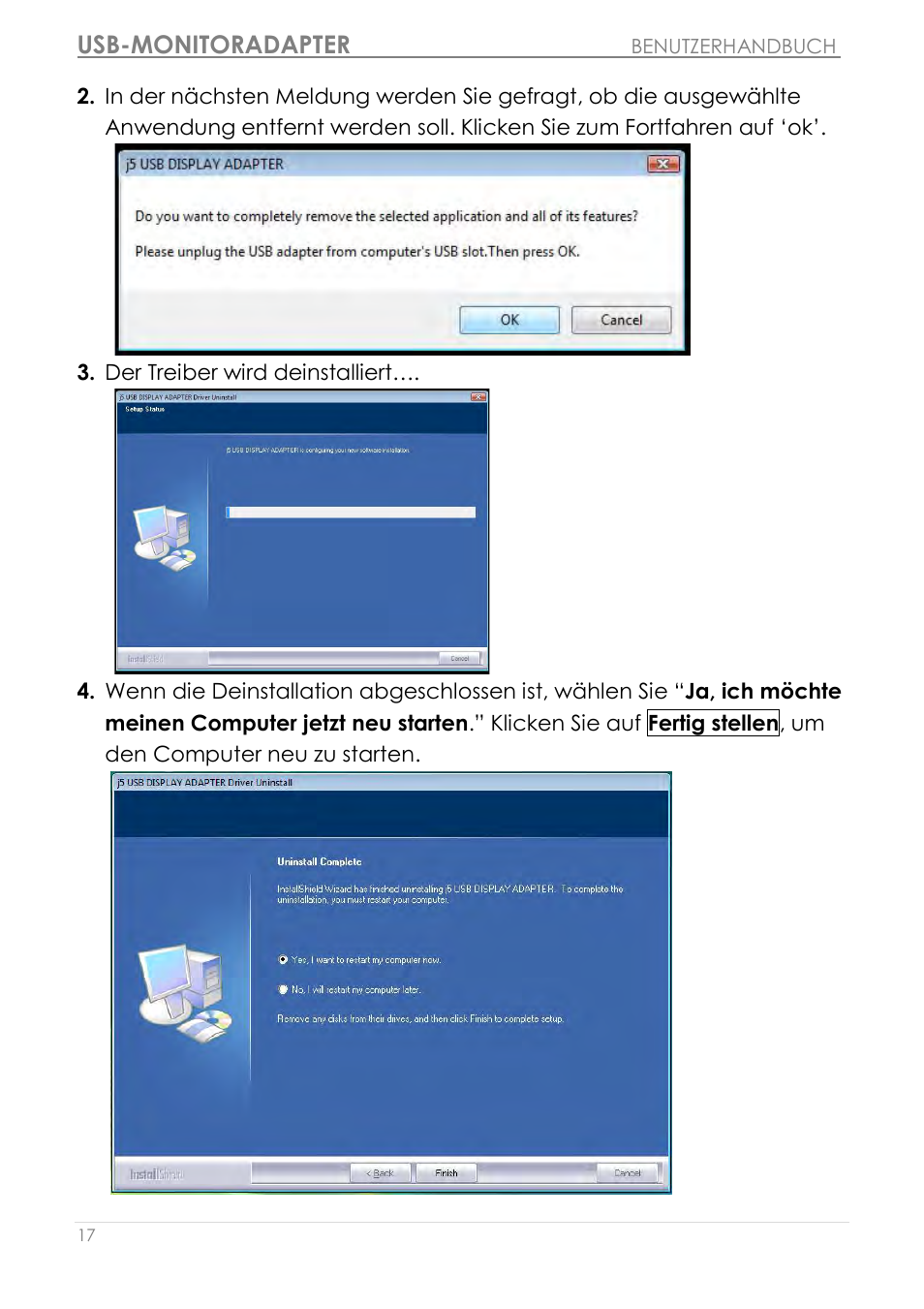 Usb-monitoradapter | j5 create JUA210 - USB 2.0 VGA Display Adapter User Manual | Page 144 / 444