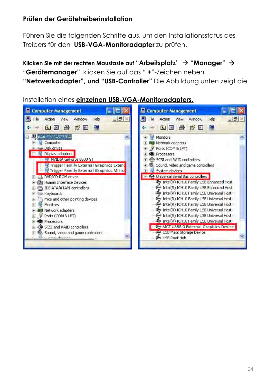 Prüfen der gerätetreiberinstallation | j5 create JUA210 - USB 2.0 VGA Display Adapter User Manual | Page 151 / 444