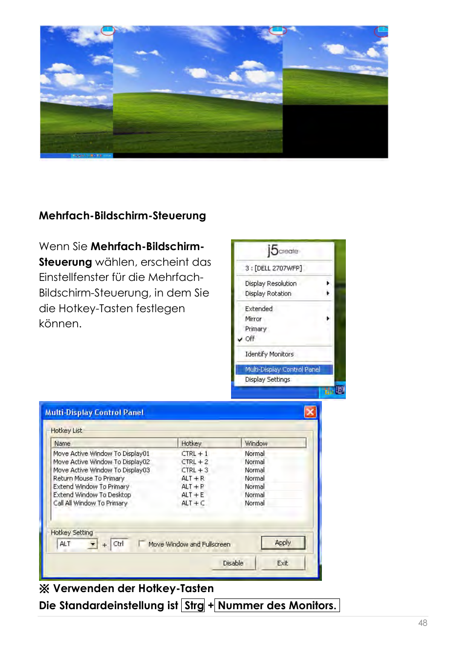 Mehrfach-bildschirm-steuerung | j5 create JUA210 - USB 2.0 VGA Display Adapter User Manual | Page 175 / 444