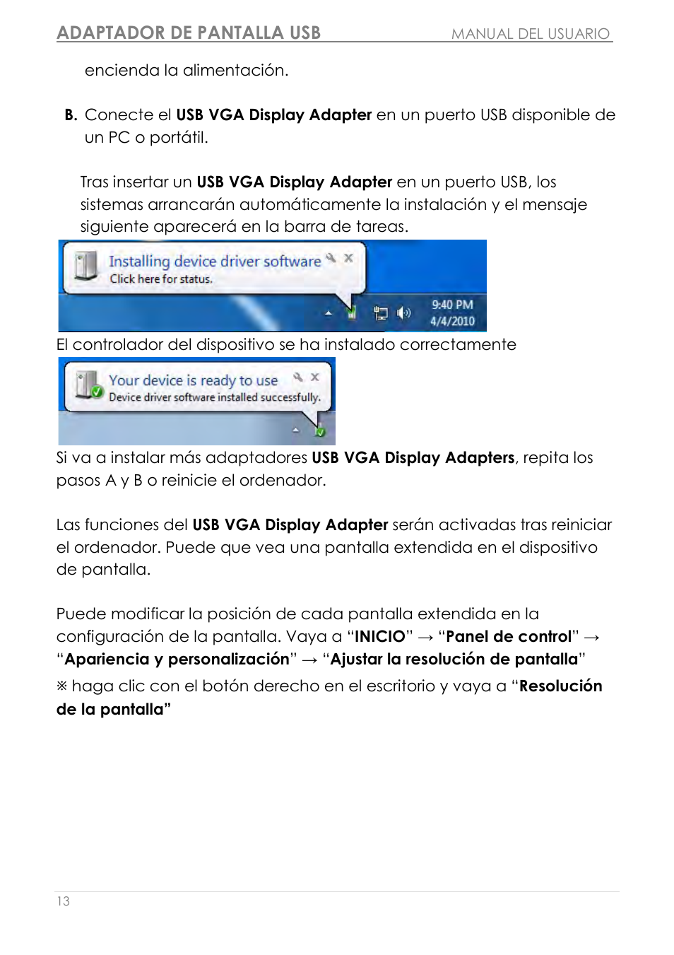 Adaptador de pantalla usb | j5 create JUA210 - USB 2.0 VGA Display Adapter User Manual | Page 200 / 444
