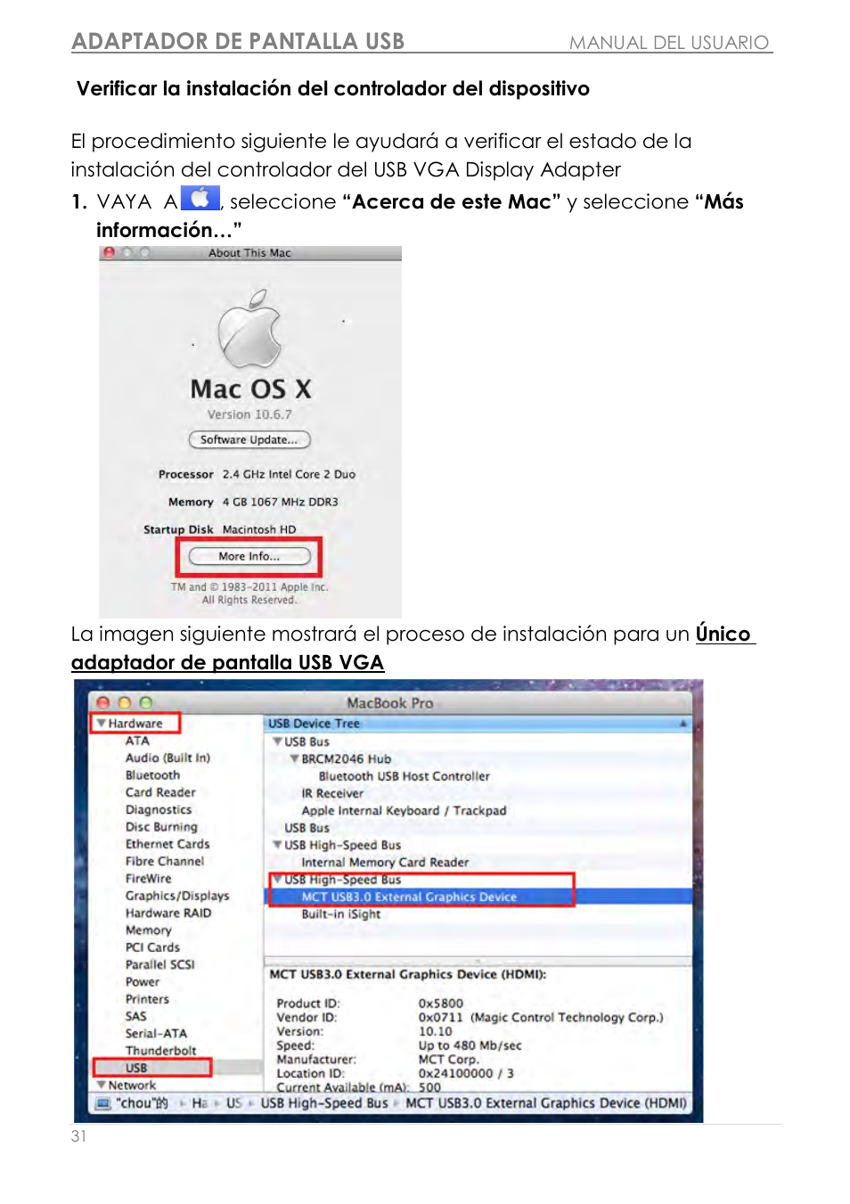 Adaptador de pantalla usb | j5 create JUA210 - USB 2.0 VGA Display Adapter User Manual | Page 218 / 444
