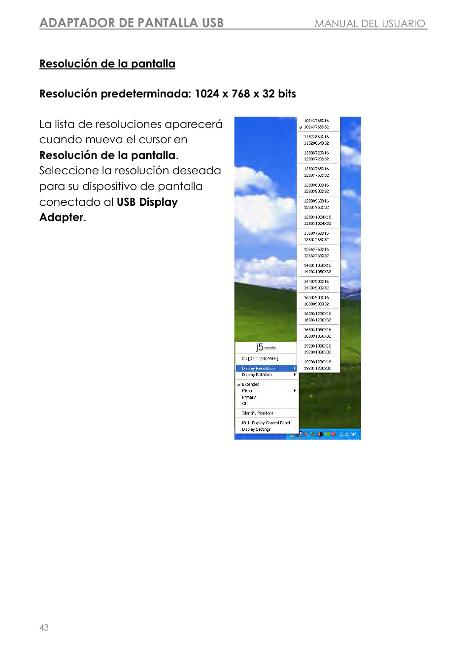 Adaptador de pantalla usb | j5 create JUA210 - USB 2.0 VGA Display Adapter User Manual | Page 230 / 444