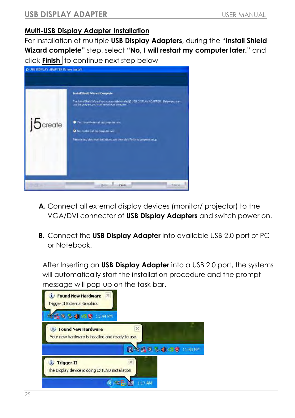 Usb display adapter | j5 create JUA210 - USB 2.0 VGA Display Adapter User Manual | Page 26 / 444
