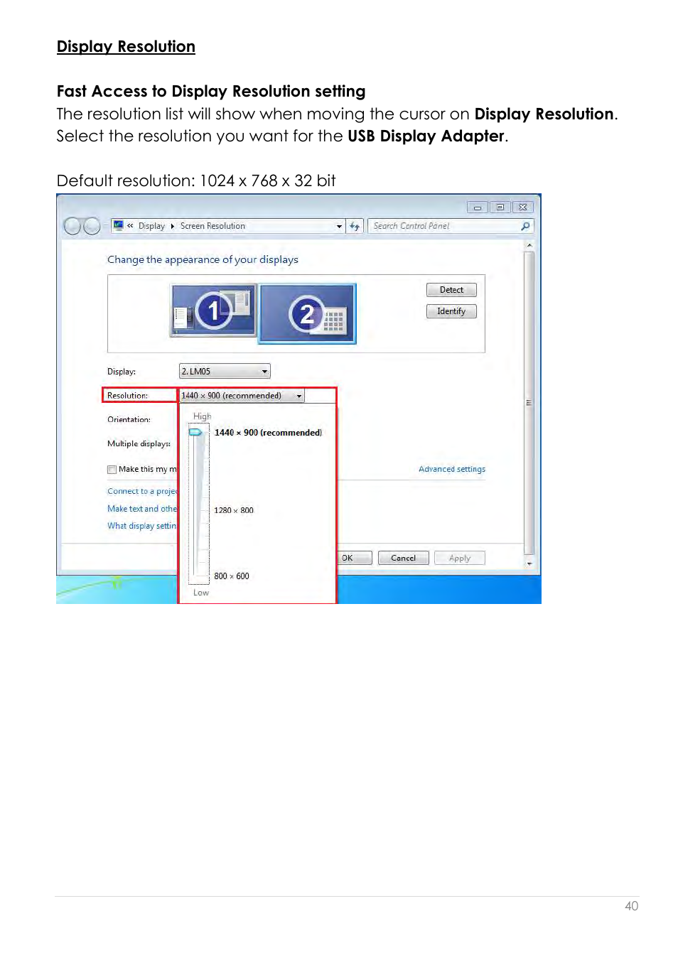 Display resolution | j5 create JUA210 - USB 2.0 VGA Display Adapter User Manual | Page 41 / 444