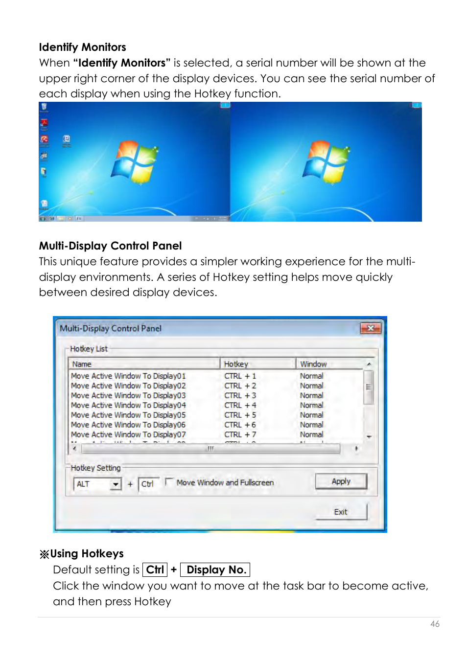 Identify monitors multi-display control panel | j5 create JUA210 - USB 2.0 VGA Display Adapter User Manual | Page 47 / 444