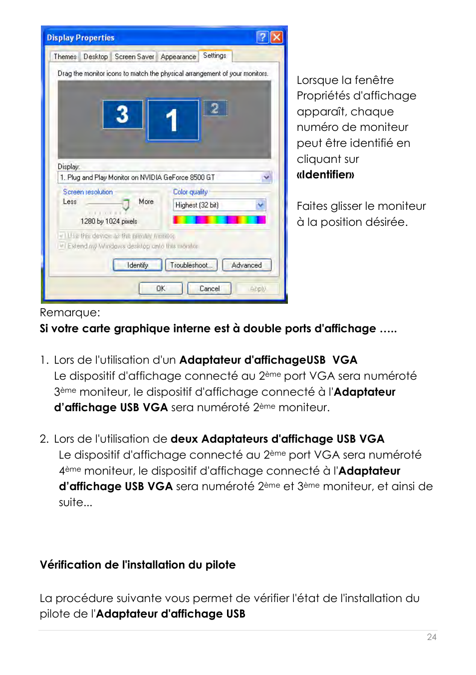 Vérification de l'installation du pilote | j5 create JUA210 - USB 2.0 VGA Display Adapter User Manual | Page 89 / 444
