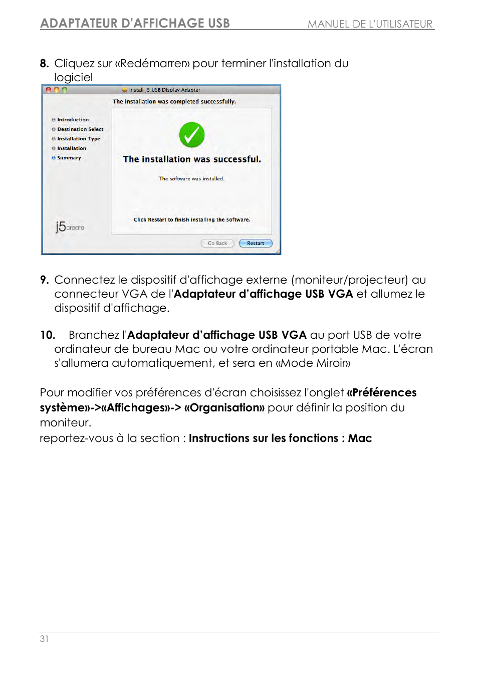 Adaptateur d'affichage usb | j5 create JUA210 - USB 2.0 VGA Display Adapter User Manual | Page 96 / 444