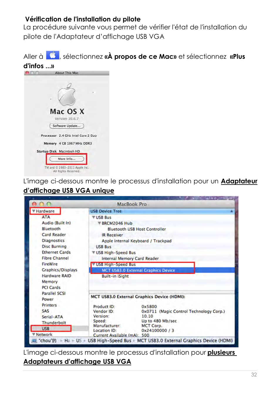 Vérification de l'installation du pilote | j5 create JUA210 - USB 2.0 VGA Display Adapter User Manual | Page 97 / 444