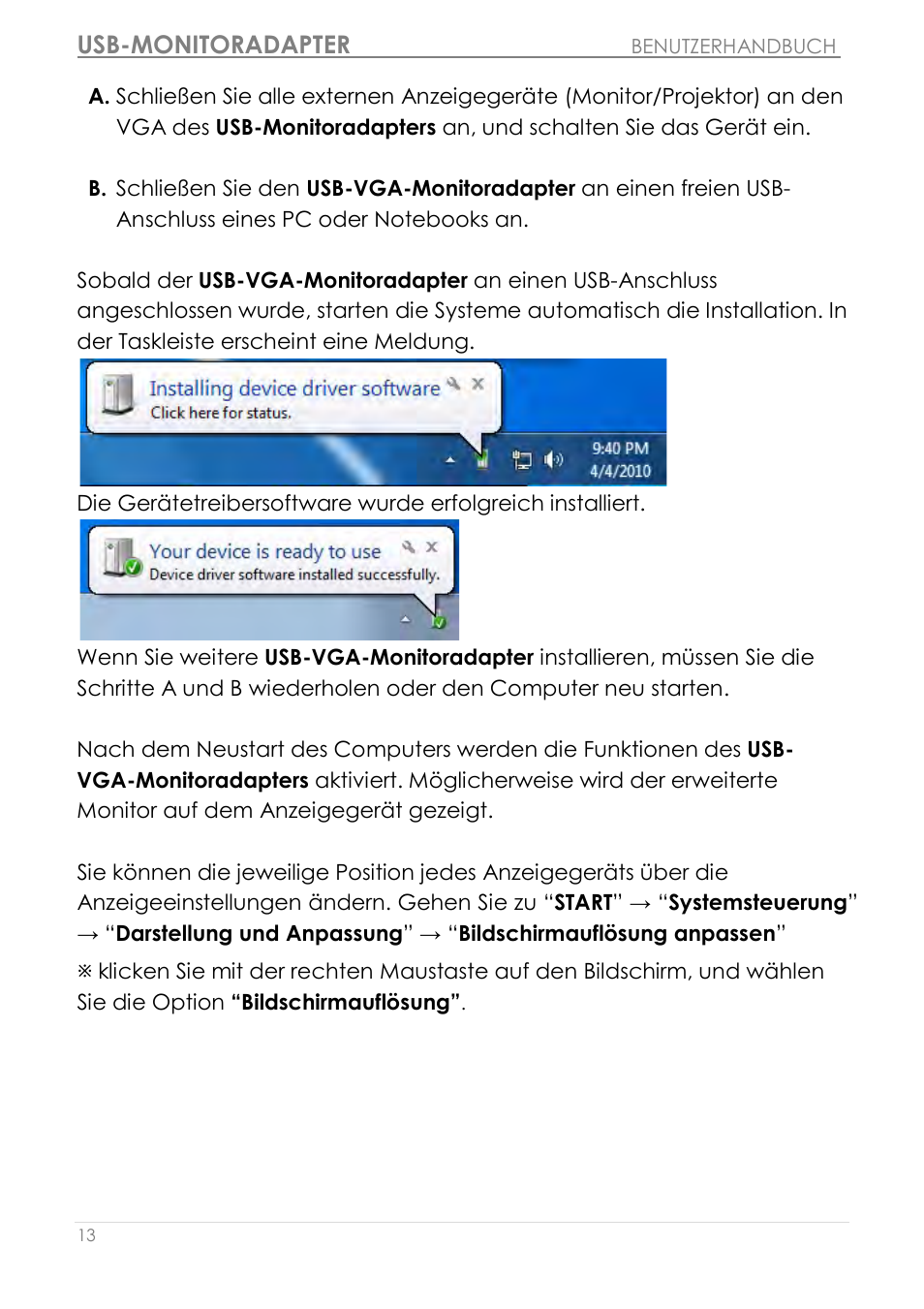 Usb-monitoradapter | j5 create JUA190 - USB 2.0 VGA Display Adapter User Manual | Page 110 / 250