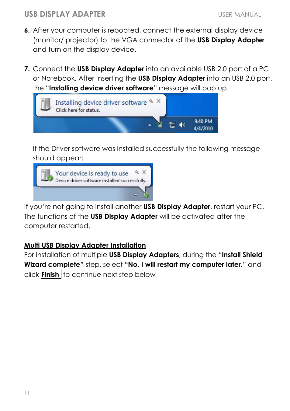 Usb display adapter | j5 create JUA190 - USB 2.0 VGA Display Adapter User Manual | Page 12 / 250