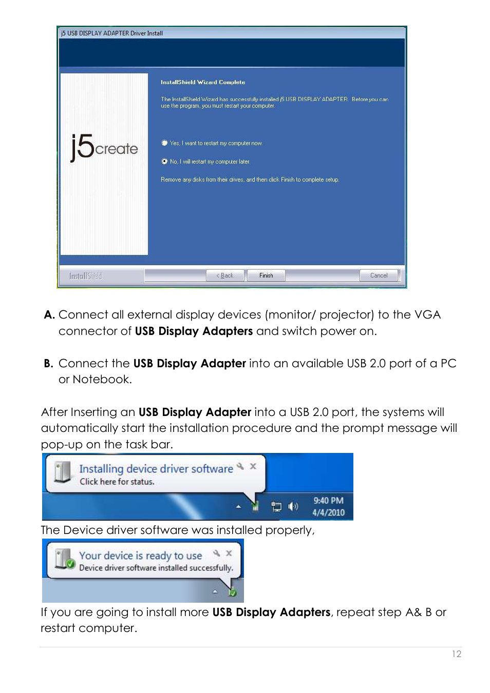 j5 create JUA190 - USB 2.0 VGA Display Adapter User Manual | Page 13 / 250