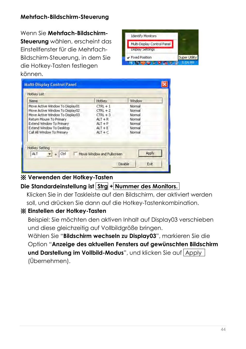 Mehrfach-bildschirm-steuerung, Display-einstellungen | j5 create JUA190 - USB 2.0 VGA Display Adapter User Manual | Page 141 / 250
