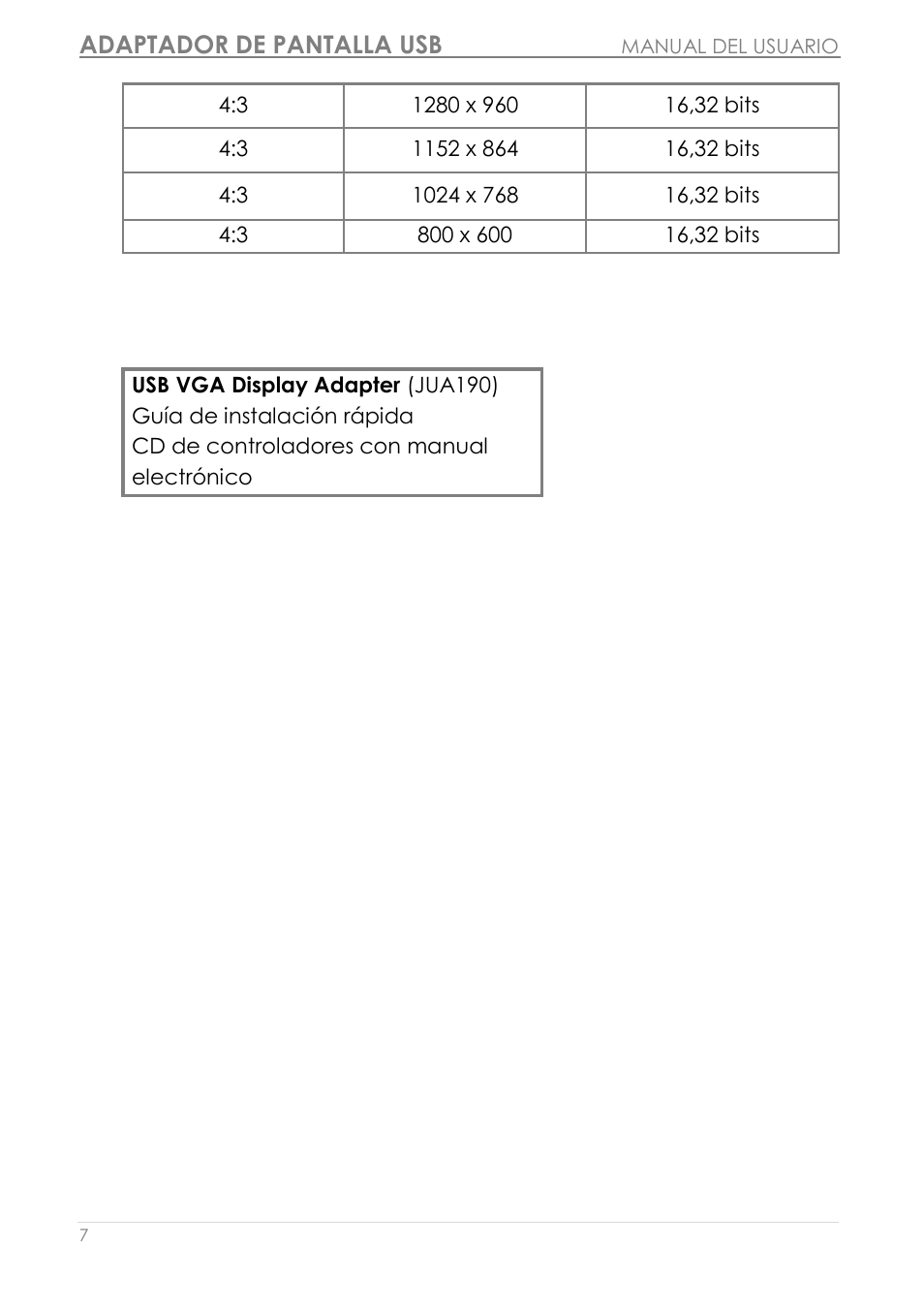 Adaptador de pantalla usb | j5 create JUA190 - USB 2.0 VGA Display Adapter User Manual | Page 156 / 250