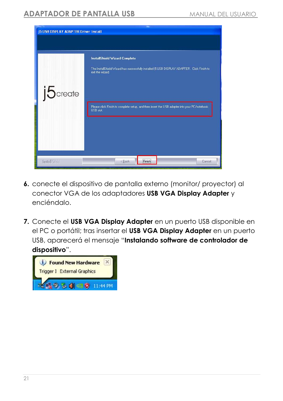 Adaptador de pantalla usb | j5 create JUA190 - USB 2.0 VGA Display Adapter User Manual | Page 170 / 250