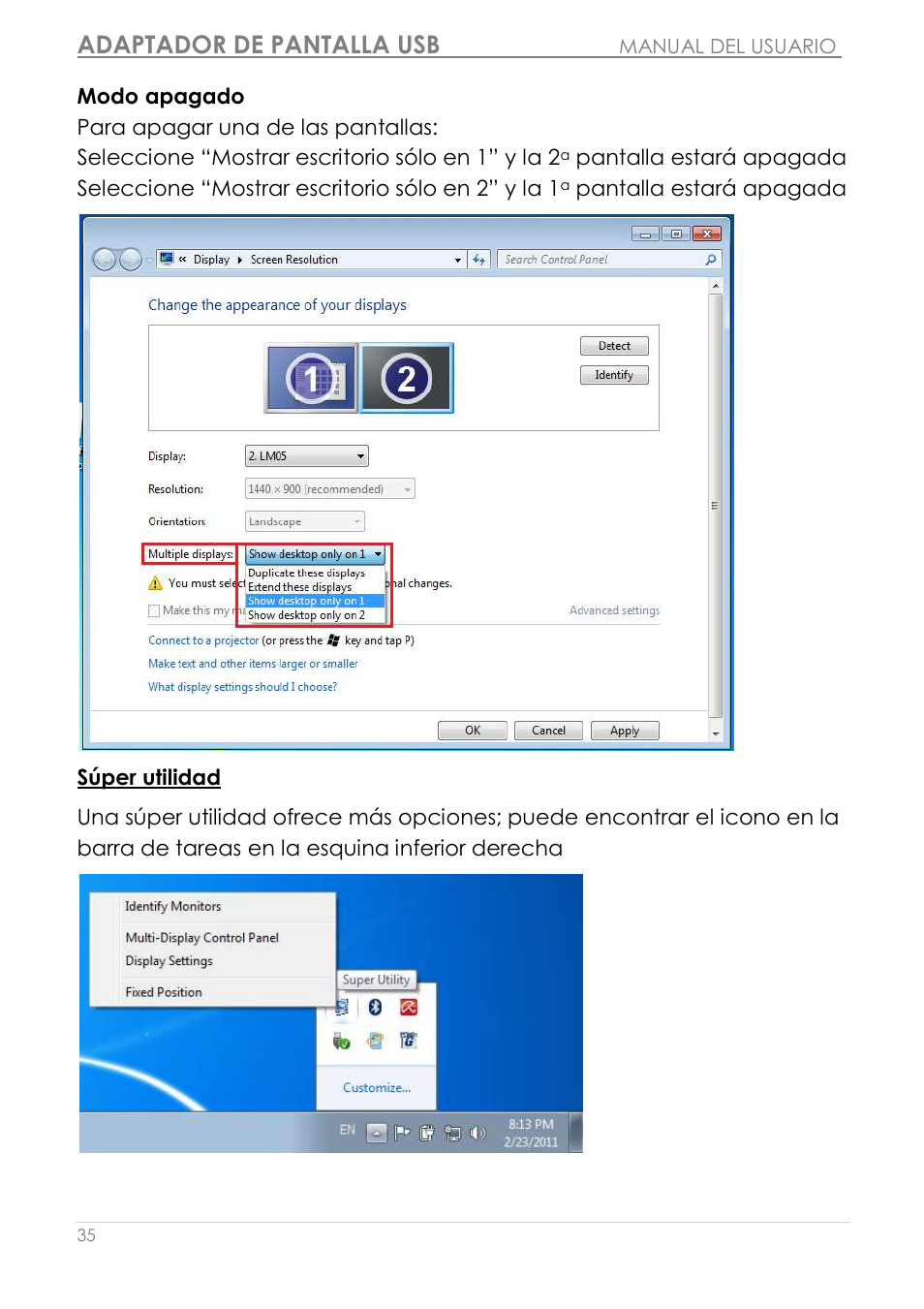 Adaptador de pantalla usb | j5 create JUA190 - USB 2.0 VGA Display Adapter User Manual | Page 184 / 250