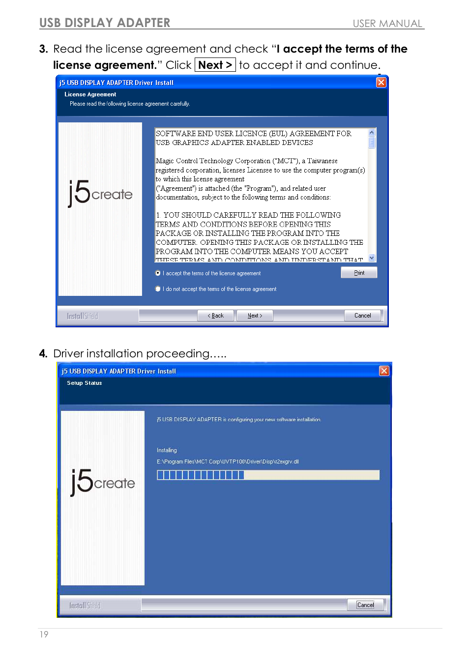 Usb display adapter | j5 create JUA190 - USB 2.0 VGA Display Adapter User Manual | Page 20 / 250