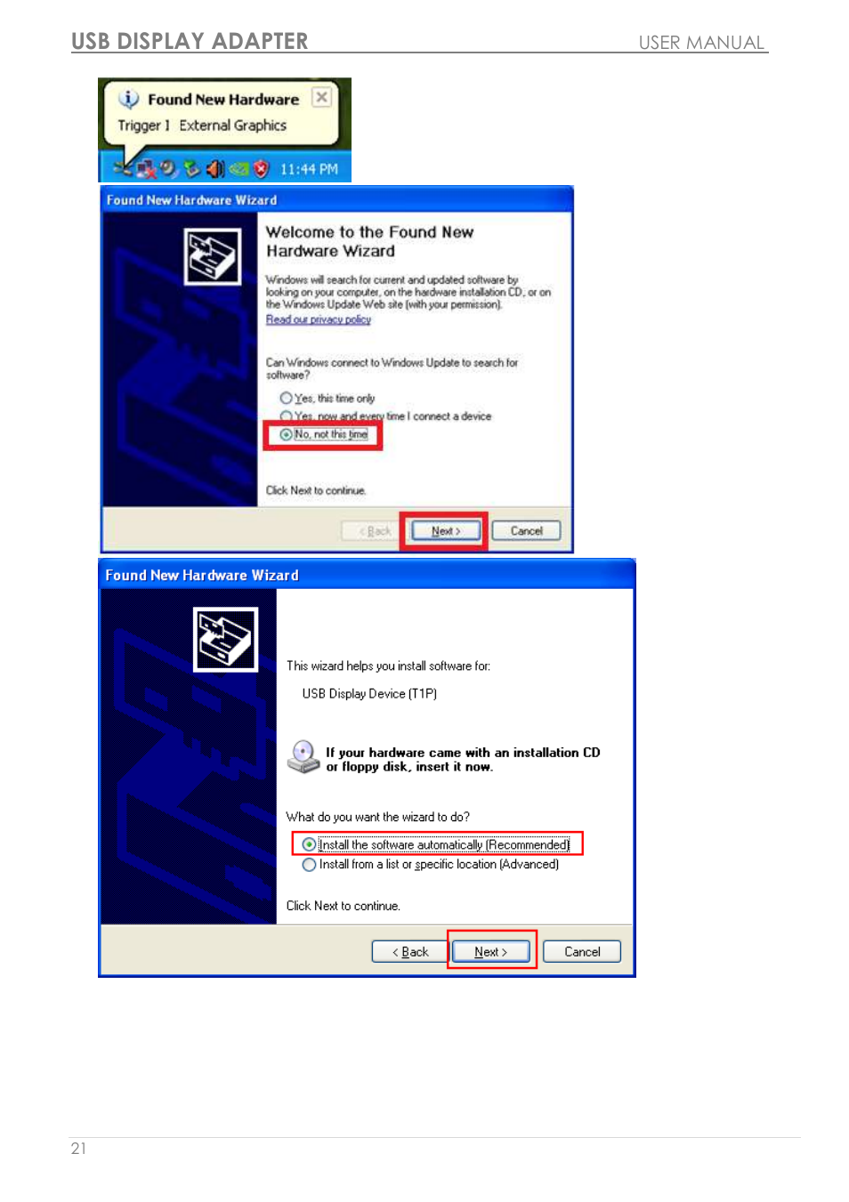 Usb display adapter | j5 create JUA190 - USB 2.0 VGA Display Adapter User Manual | Page 22 / 250