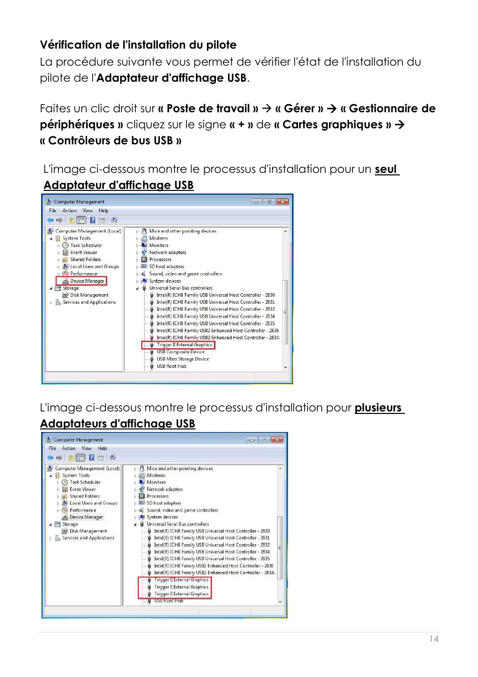 Vé rification de l'installation du pilote | j5 create JUA190 - USB 2.0 VGA Display Adapter User Manual | Page 63 / 250