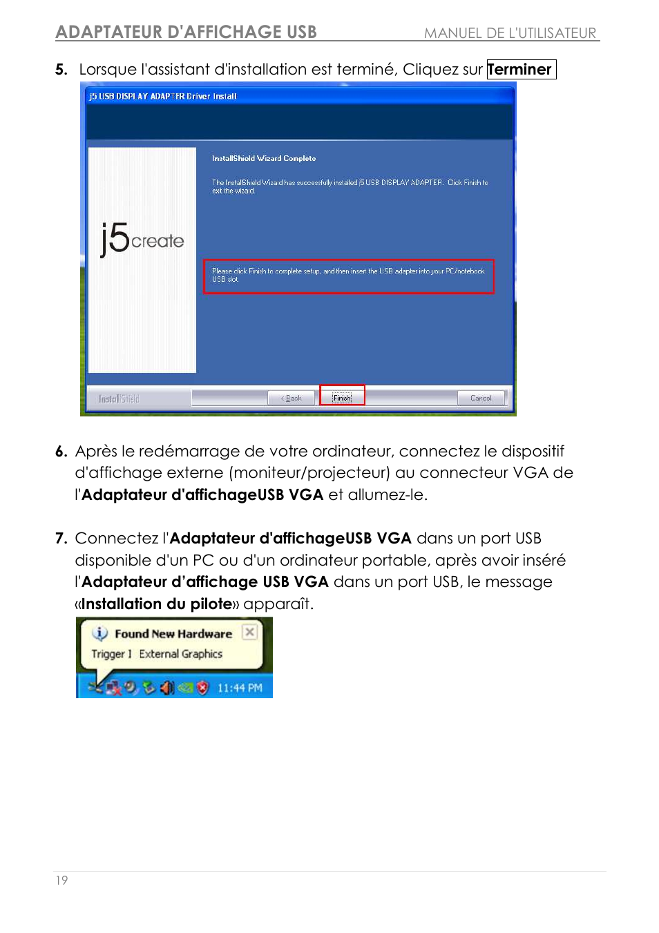 Adaptateur d'affichage usb | j5 create JUA190 - USB 2.0 VGA Display Adapter User Manual | Page 68 / 250